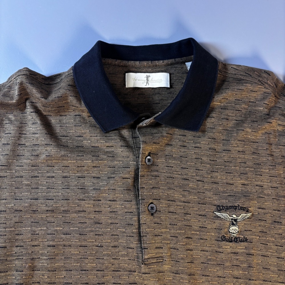 Henry Vardon‎ Golf Polo Shirt L Brown Mercerized Cotton Champions Club Korea